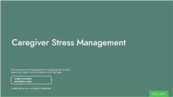 Caregiver Stress Management